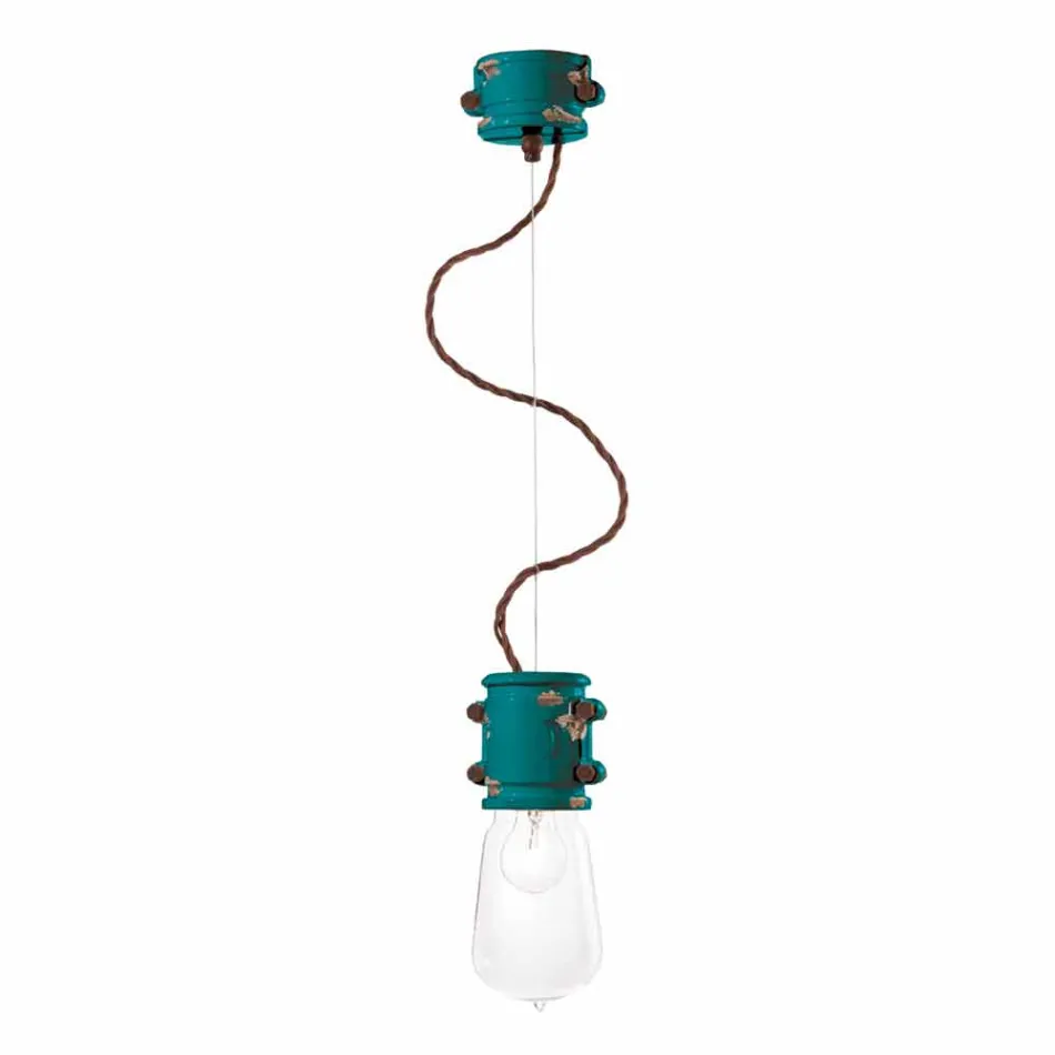 Lampada a sospensione di design urbano artigianale Edith Ferroluce Viadurini