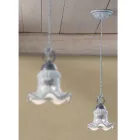 Lampada a Sospensione Ferro e Ceramica Dipinta a Mano Artigianale - Chieti Viadurini