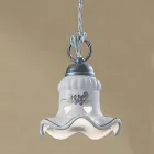 Lampada a Sospensione Ferro e Ceramica Dipinta a Mano Artigianale - Chieti Viadurini