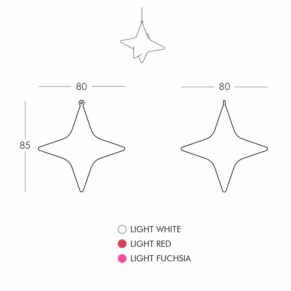 Lampada a Sospensione Forma a Stella a Led da Interno Design di Slide - Sirio Viadurini
