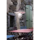 Lampada a Sospensione in Alluminio Nero Rame con Decoro a Mano - Latina Viadurini