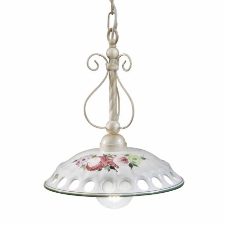 Lampada a Sospensione in Ceramica Artigianale con Passanastri - Napoli Viadurini