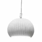 Lampada a Sospensione in Ceramica Bianca Lucida Design in 4 Forme - Oasi Viadurini