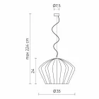 Lampada a Sospensione in Ceramica Bianca Lucida Design in 4 Forme - Oasi Viadurini