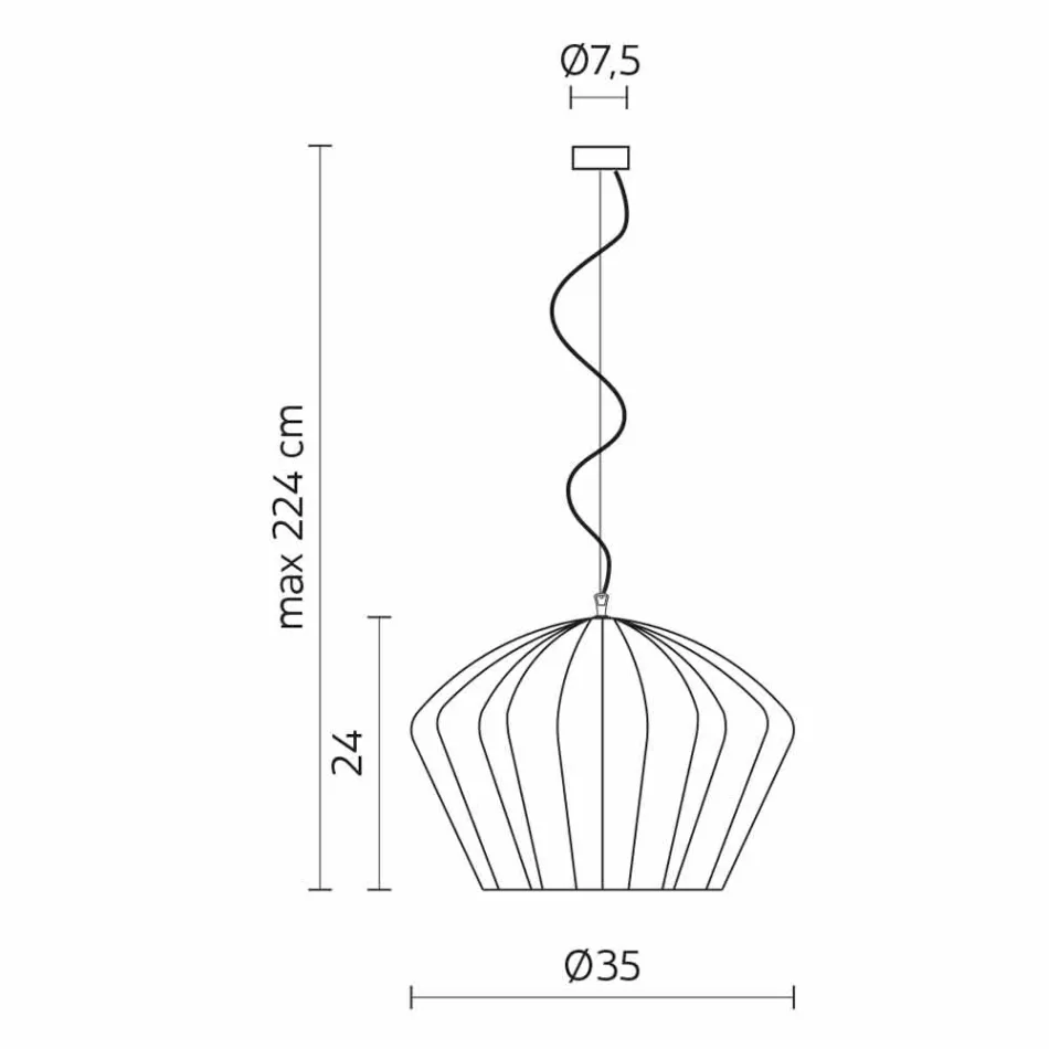 Lampada a Sospensione in Ceramica Bianca Lucida Design in 4 Forme - Oasi Viadurini