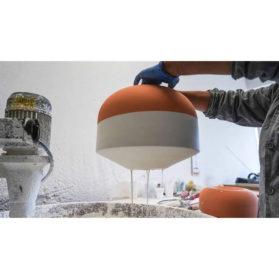 Lampada a Sospensione in Ceramica Colorata Made in Italy – Ferroluce Bellota Viadurini
