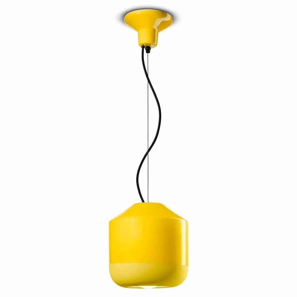 Lampada a Sospensione in Ceramica Colorata Made in Italy – Ferroluce Bellota Viadurini
