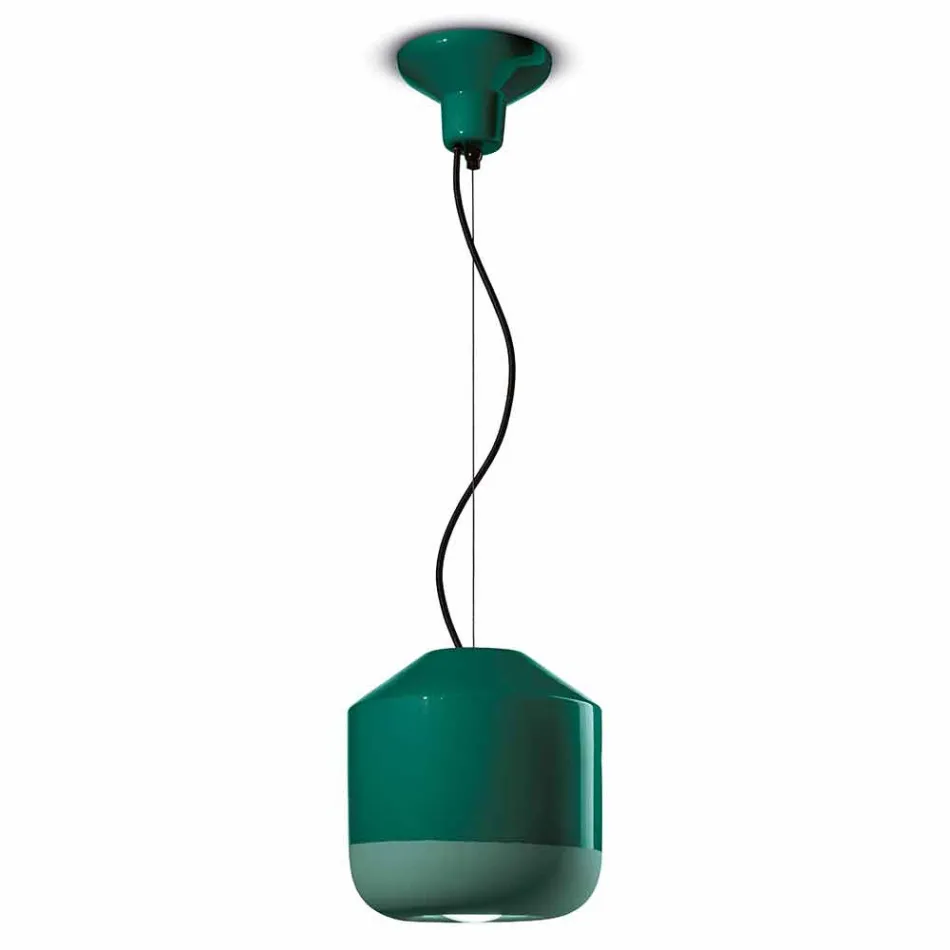 Lampada a Sospensione in Ceramica Colorata Made in Italy – Ferroluce Bellota Viadurini