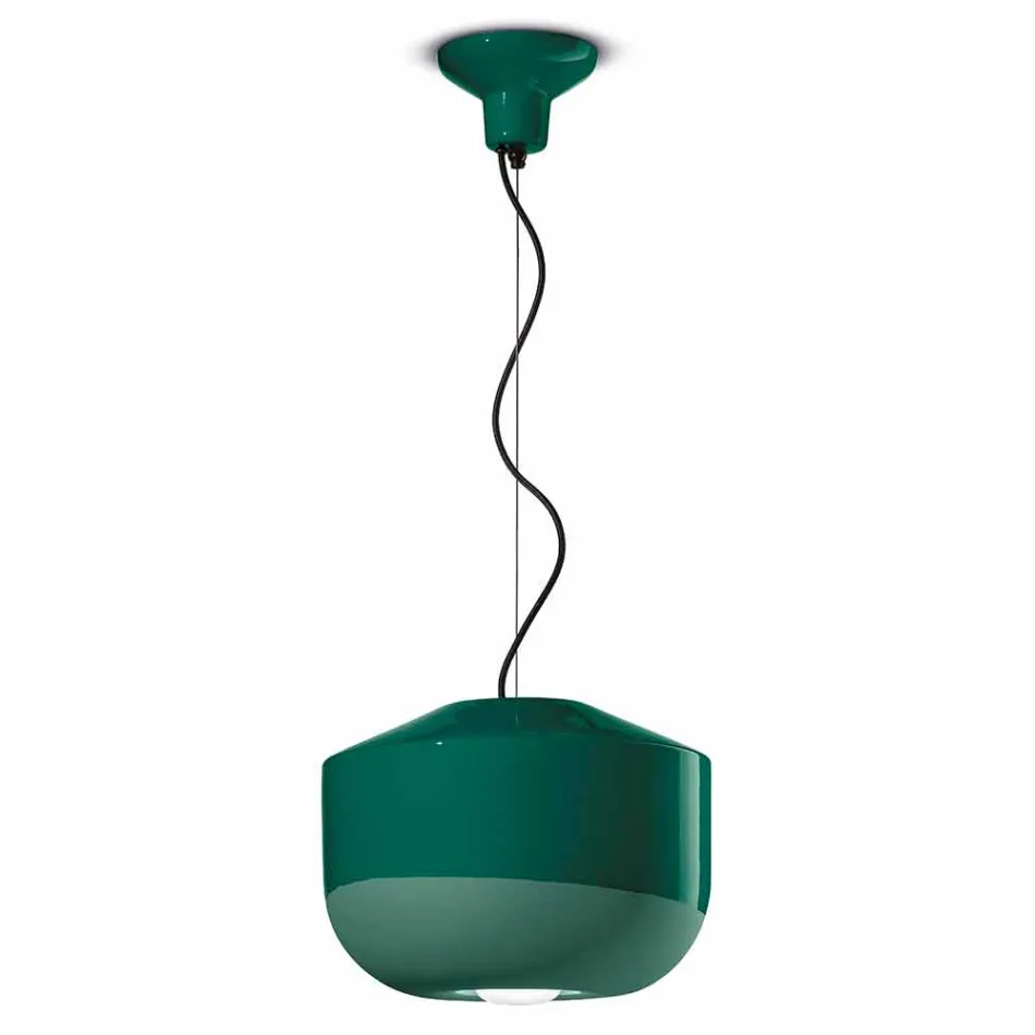 Lampada a Sospensione in Ceramica Colorata Made in Italy – Ferroluce Bellota Viadurini