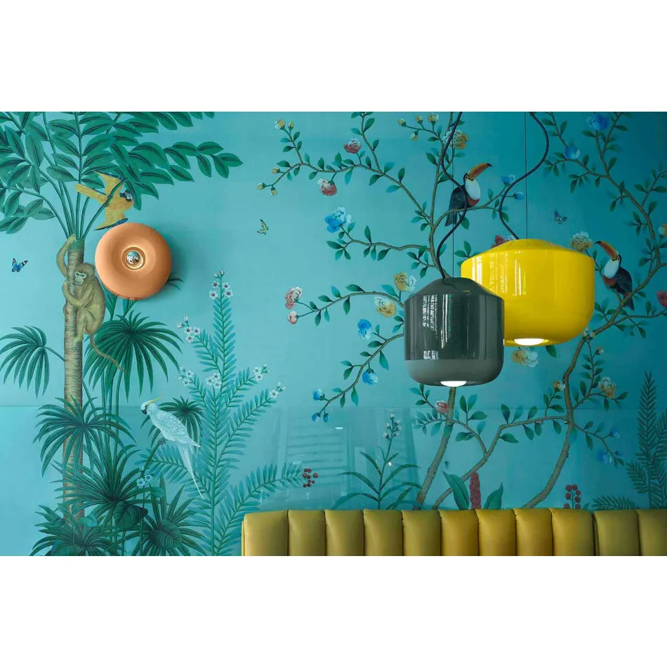 Lampada a Sospensione in Ceramica Colorata Made in Italy – Ferroluce Bellota Viadurini