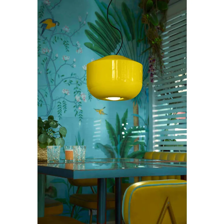 Lampada a Sospensione in Ceramica Colorata Made in Italy – Ferroluce Bellota Viadurini