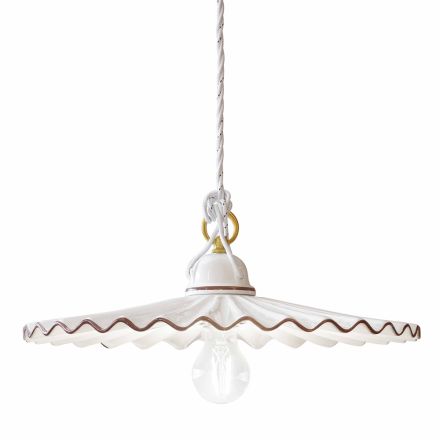 Lampada a sospensione in ceramica con decoro Ferroluce L'Aquila Viadurini