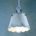 Lampada a sospensione in ceramica con fascia colorata Ferroluce Viadurini
