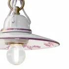 Lampada a Sospensione in Ceramica Dipinta a Mano e Ferro Design - Asti Viadurini