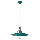 Lampada a sospensione in ceramica e metallo country Emily Ferroluce Viadurini
