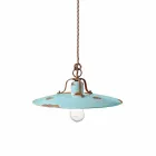 Lampada a sospensione in ceramica e metallo country Emily Ferroluce Viadurini