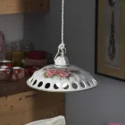 Lampada a Sospensione in Ceramica Fatta a Mano con Passanastri - Napoli Viadurini