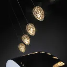 Lampada a sospensione in cristallo e acciaio a forma di uovo Egg Viadurini