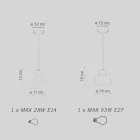 Lampada a Sospensione in Diverse Finiture e Misure Made in Italy - Berimbau Viadurini