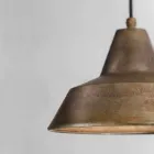 Lampada a sospensione in ferro anticato a campana Virginia Il Fanale Viadurini