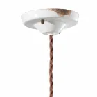 Lampada a sospensione in ferro anticato e ceramica Teresa Ferroluce Viadurini