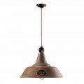 Lampada a sospensione in ferro corten e ceramica Lois Ferroluce