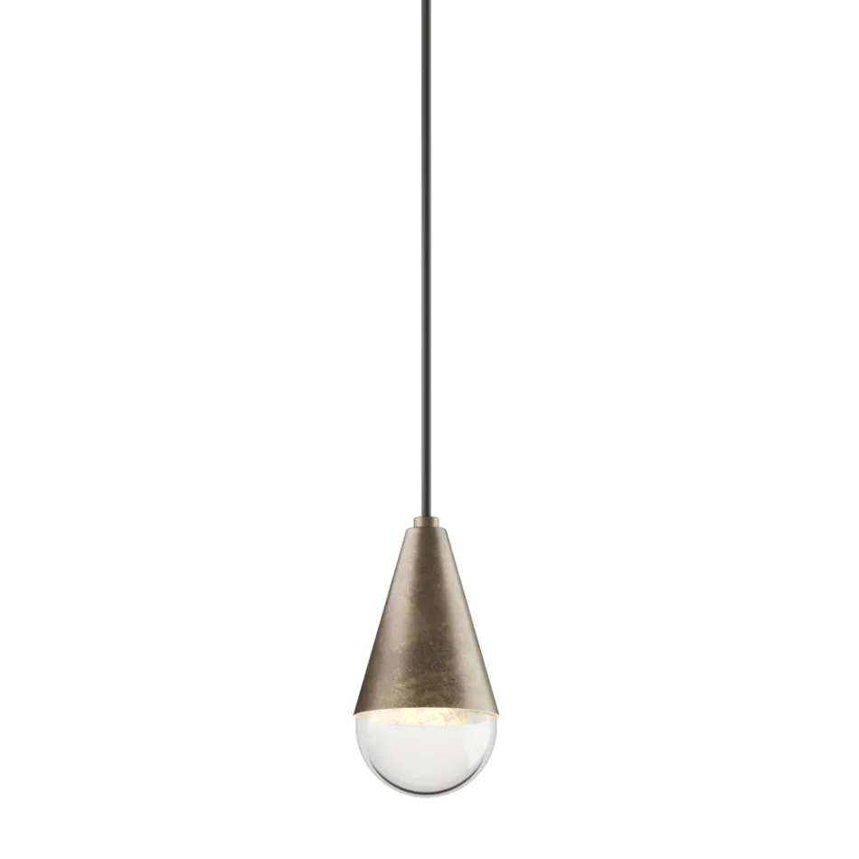 Lampada a Sospensione in Ferro e Vetro Made in Italy - Nuvoloso Viadurini