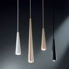 Lampada a Sospensione in Metallo Bianco, Nero o Oro 2 Misure - Girotondo Viadurini