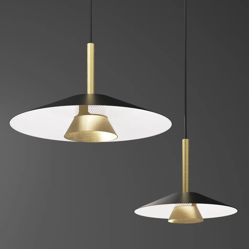 Lampada a Sospensione in Metallo di Diverse Finiture - Mira Viadurini