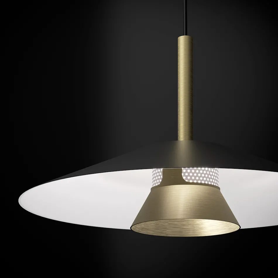 Lampada a Sospensione in Metallo di Diverse Finiture - Mira Viadurini