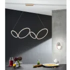 Lampada a Sospensione in Metallo Finitura Oro con LED Dimmerabile - Raiss Viadurini