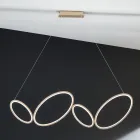 Lampada a Sospensione in Metallo Finitura Oro con LED Dimmerabile - Raiss Viadurini