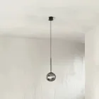 Lampada a Sospensione in Metallo Verniciato e Vetro Soffiato - Ailanto Viadurini