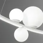 Lampada a Sospensione in Metallo Verniciato e Vetro Soffiato - Pernice Viadurini