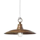Lampada a Sospensione in Ottone e Rame Made in Italy - Chiocciola Viadurini