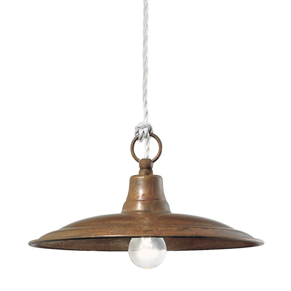 Lampada a Sospensione in Ottone e Rame Made in Italy - Chiocciola Viadurini