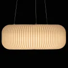 Lampada a Sospensione in Polietilene Color Alabastro Made in Italy - Disco Viadurini