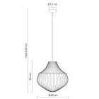 Lampada a Sospensione in Vetro Bianco in Filigrana Design a Punta - Caravan Viadurini