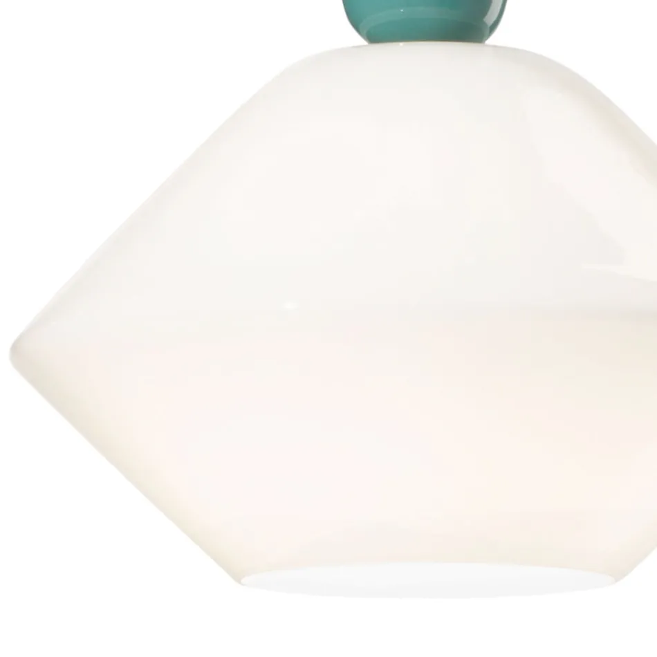 Lampada a Sospensione in Vetro e Ceramica Colorata Made in Italy - Lariat Viadurini
