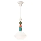 Lampada a Sospensione in Vetro e Ceramica Colorata Made in Italy - Lariat Viadurini