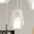 Lampada a Sospensione in Vetro e Filo Trasparente Made in Italy - Trilly Viadurini