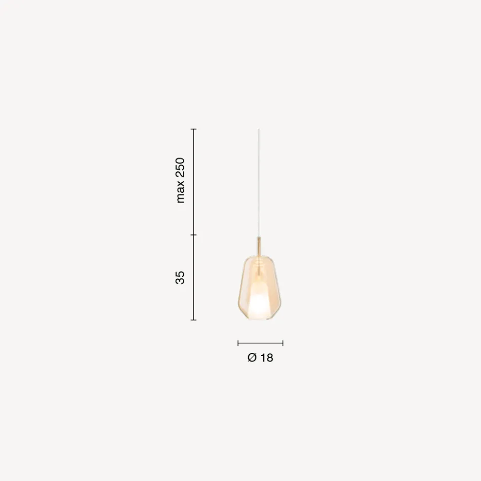 Lampada a Sospensione in Vetro e Filo Trasparente Made in Italy - Trilly Viadurini