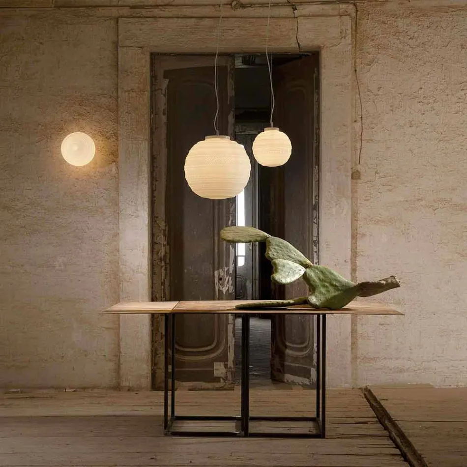 Lampada a Sospensione in Vetro Satinato Bianco in 2 Dimensioni di Design - Morse Viadurini