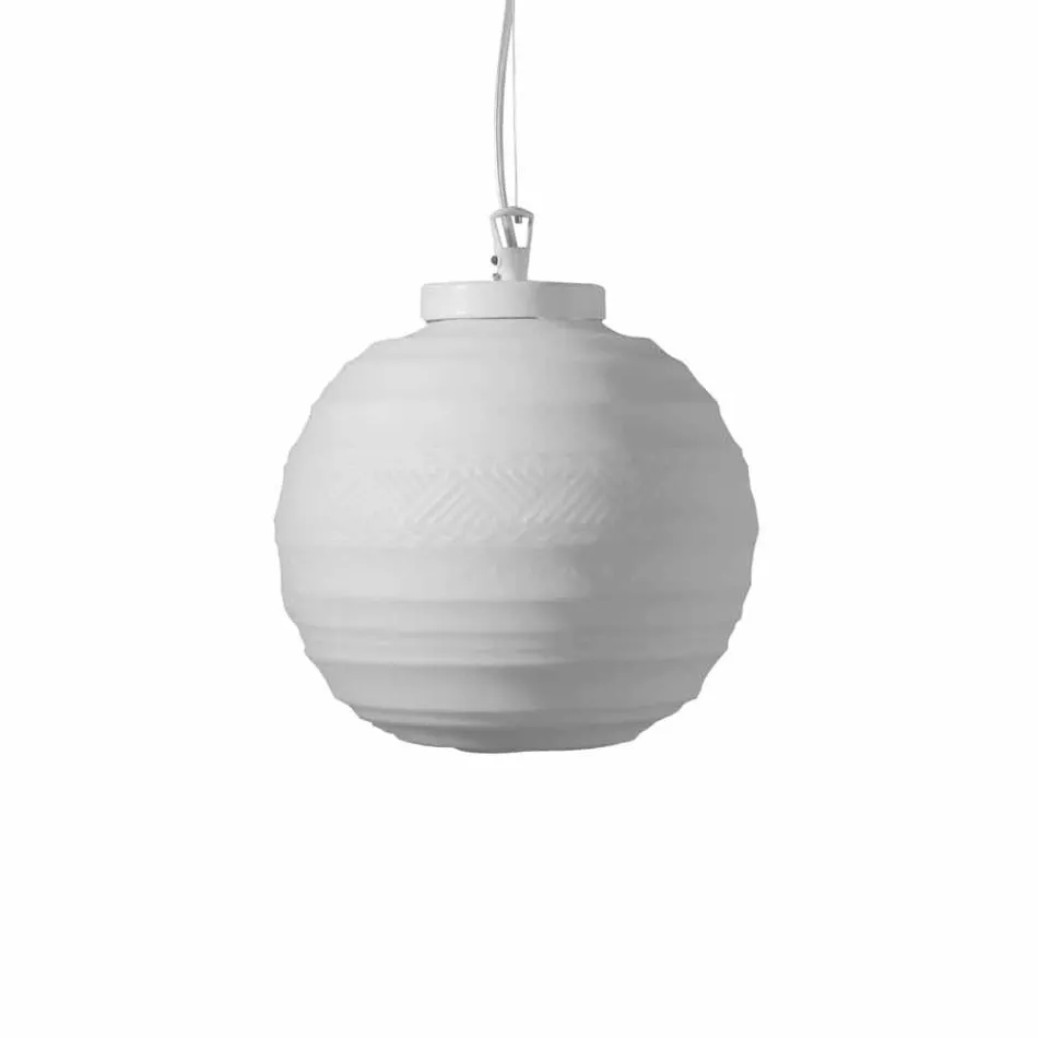 Lampada a Sospensione in Vetro Satinato Bianco in 2 Dimensioni di Design - Morse Viadurini