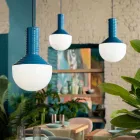 Lampada a Sospensione in Vetro Verniciato Made in Italy - Selaron Viadurini