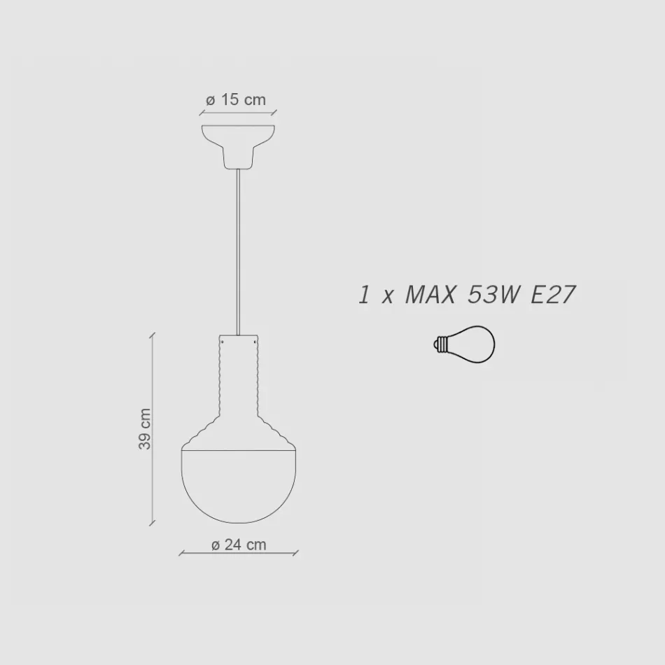 Lampada a Sospensione in Vetro Verniciato Made in Italy - Selaron Viadurini