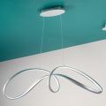 Lampada a Sospensione Led in Metallo Argento, 2 Misure Design Moderno - Lumino