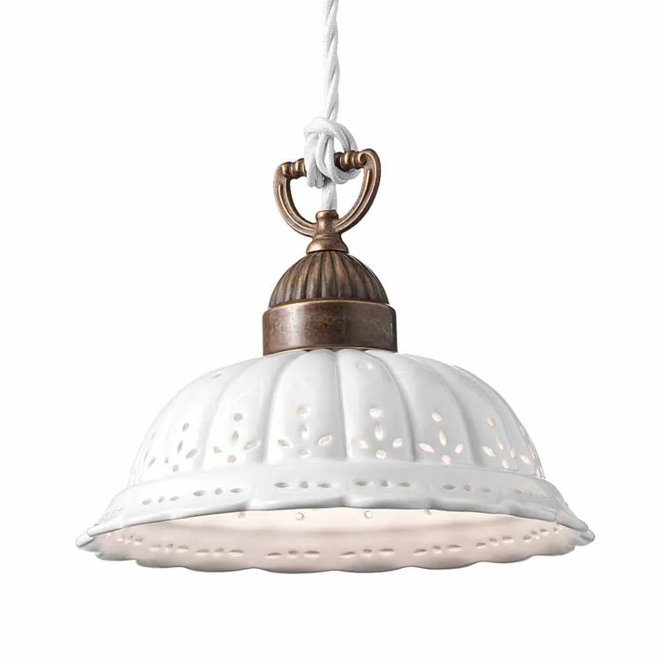 Lampada a sospensione liberty in ceramica Ø22 Anita Il Fanale Viadurini