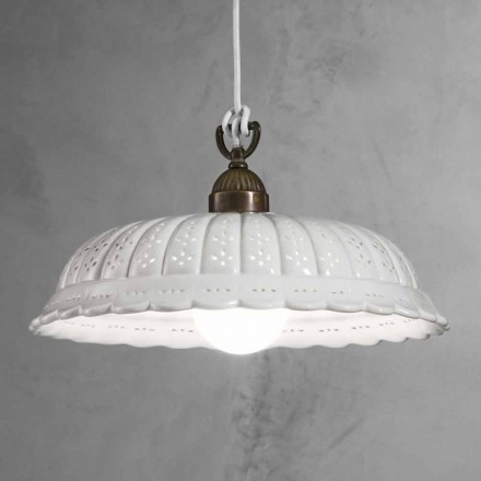 Lampada a sospensione liberty in ceramica Ø42 Anita Il Fanale Viadurini