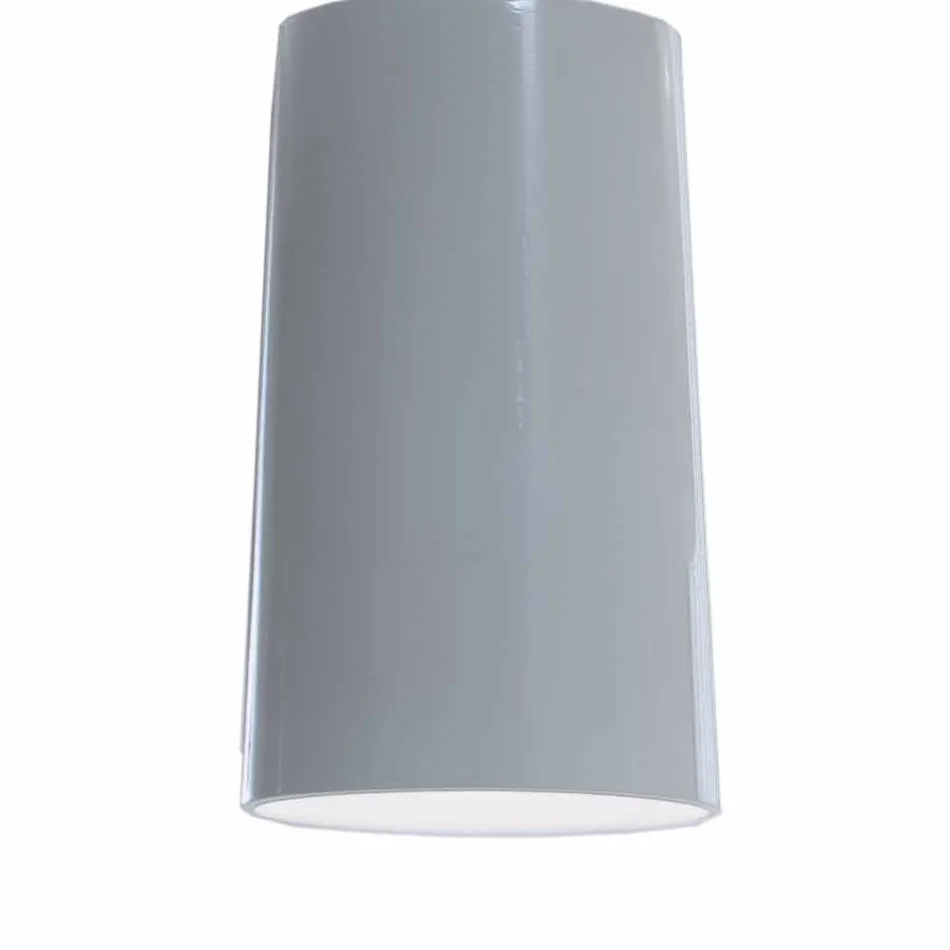 Lampada a Sospensione Paralume in Ceramica Bianco Lucido di Design - Cadabra Viadurini